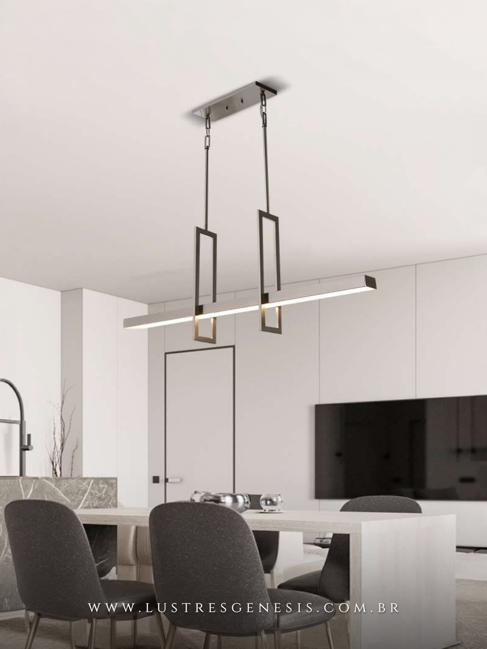 Lustre Linear R&uacute;stico LED 3000k/4000k/6000k - Bivolt